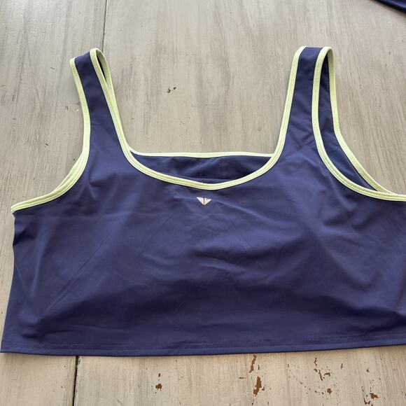 Fabletics Motion 365 Blue Green Coral Legging and Sports Bra Top Set Sz 1X - Picture 10 of 12